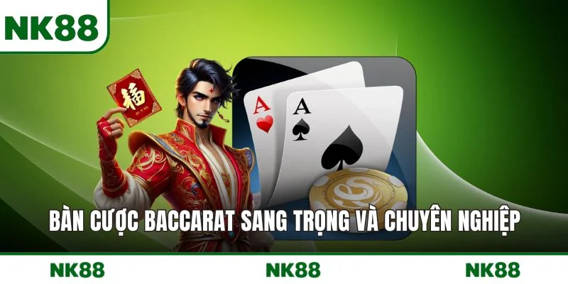 Bàn cược baccarat sang trọng và chuyên nghiệp