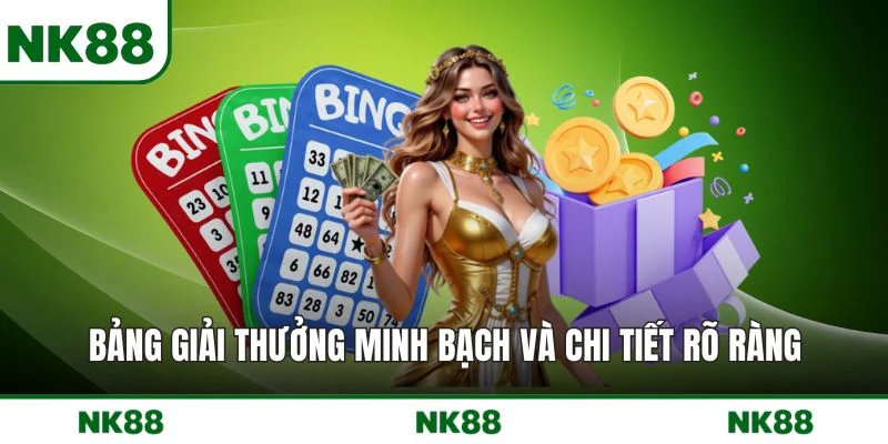 Bảng giải thưởng minh bạch và chi tiết rõ ràng